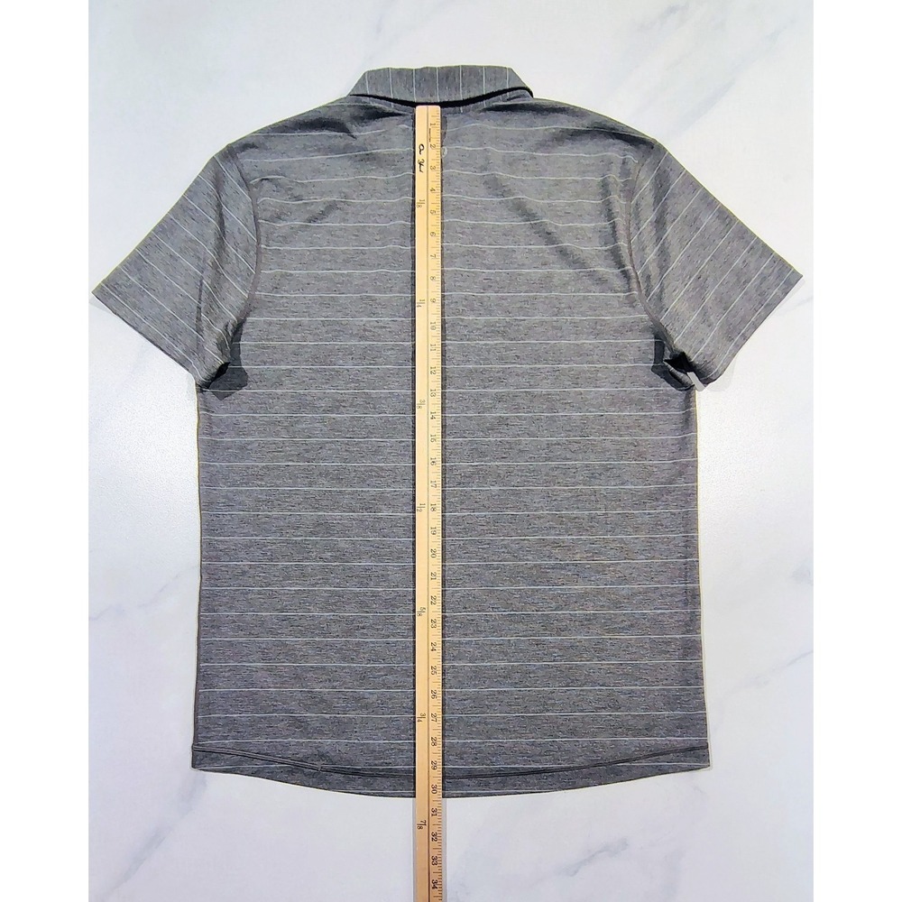 Lululemon Evolution Polo Shirt L Heathered Gray Stretch Performance Golf Men's - Picture 10 of 11